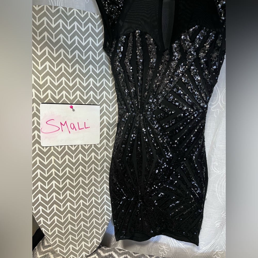 Black sequence dress